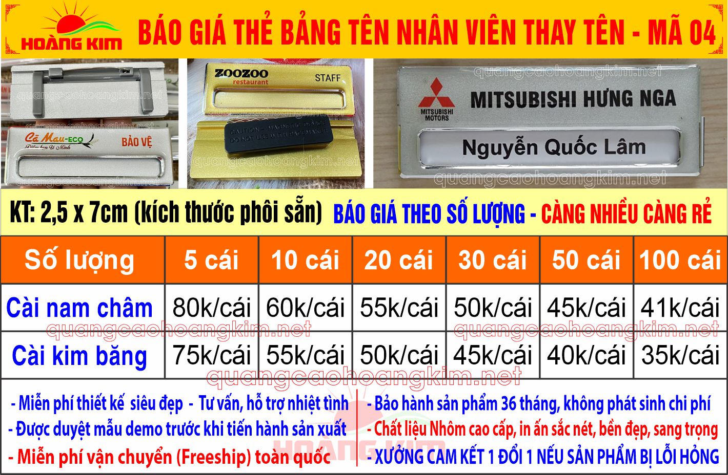 13 bao gia the bang ten nhan vien thay ten ma 04 - 299 MẪU THẺ TÊN NHÂN VIÊN THAY TÊN BỀN ĐẸP, GIÁ RẺ
