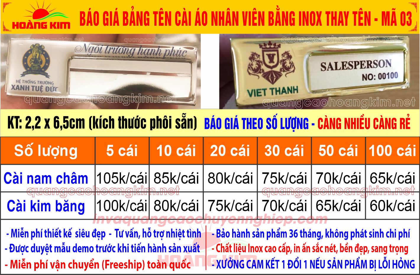 15 bao gia bang ten cai ao nhan vien bang inox thay ten ma 03 - 299 MẪU THẺ TÊN NHÂN VIÊN THAY TÊN BỀN ĐẸP, GIÁ RẺ
