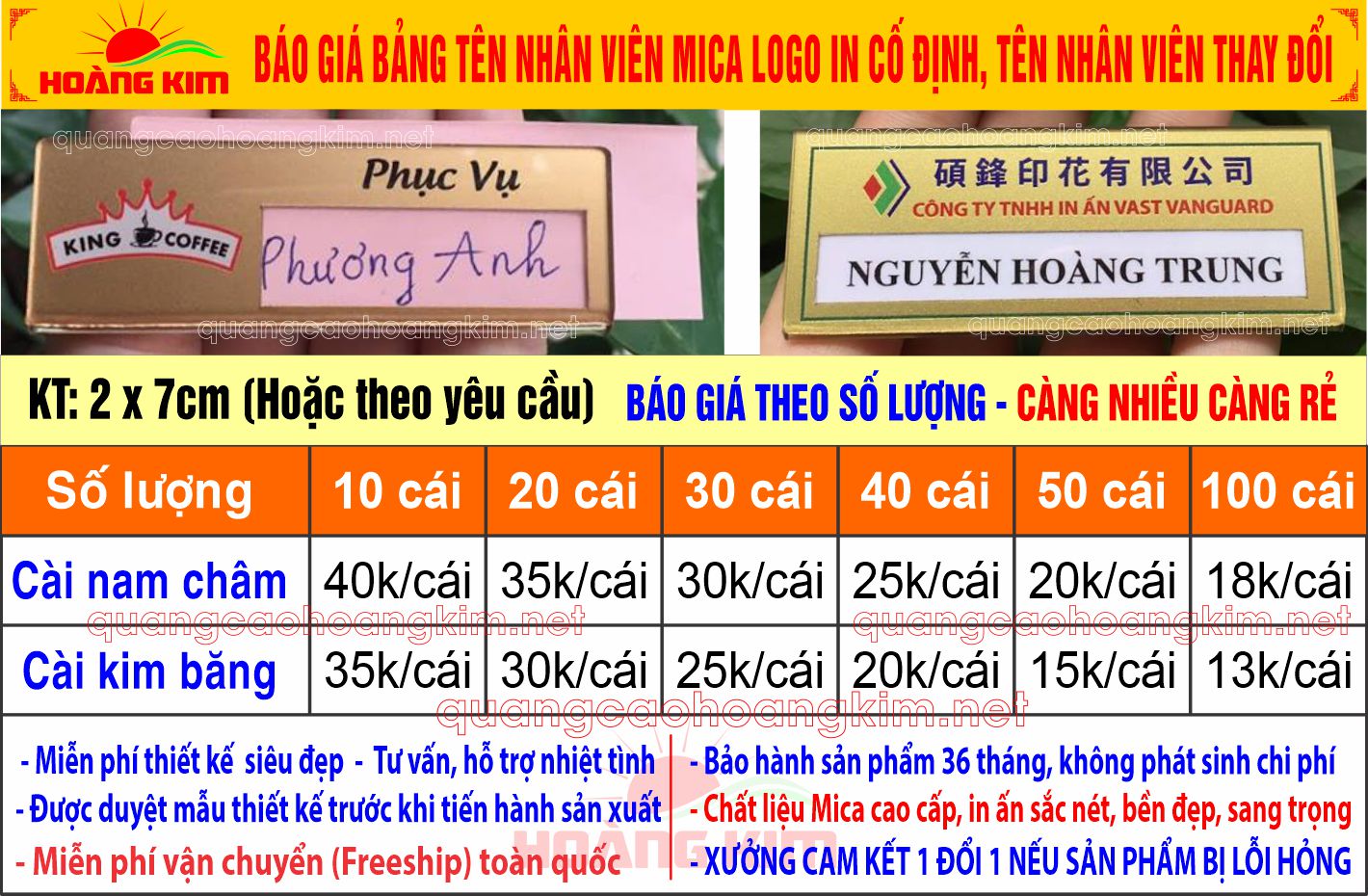 9 bao gia bang ten nhan vien mica logo in co dinh ten nhan vien thay doi - 299 MẪU THẺ TÊN NHÂN VIÊN THAY TÊN BỀN ĐẸP, GIÁ RẺ
