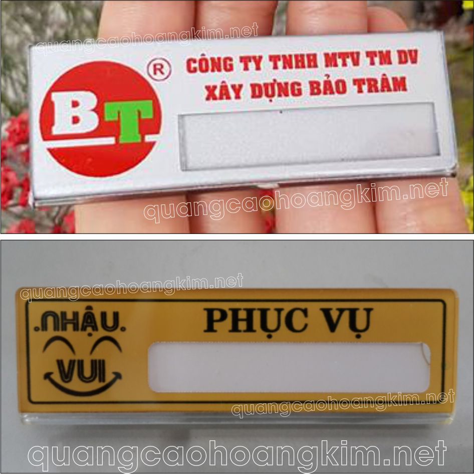 bang ten nhan vien mica logo in co dinh ten nhan vien thay doi 3 - 299 MẪU THẺ TÊN NHÂN VIÊN THAY TÊN BỀN ĐẸP, GIÁ RẺ