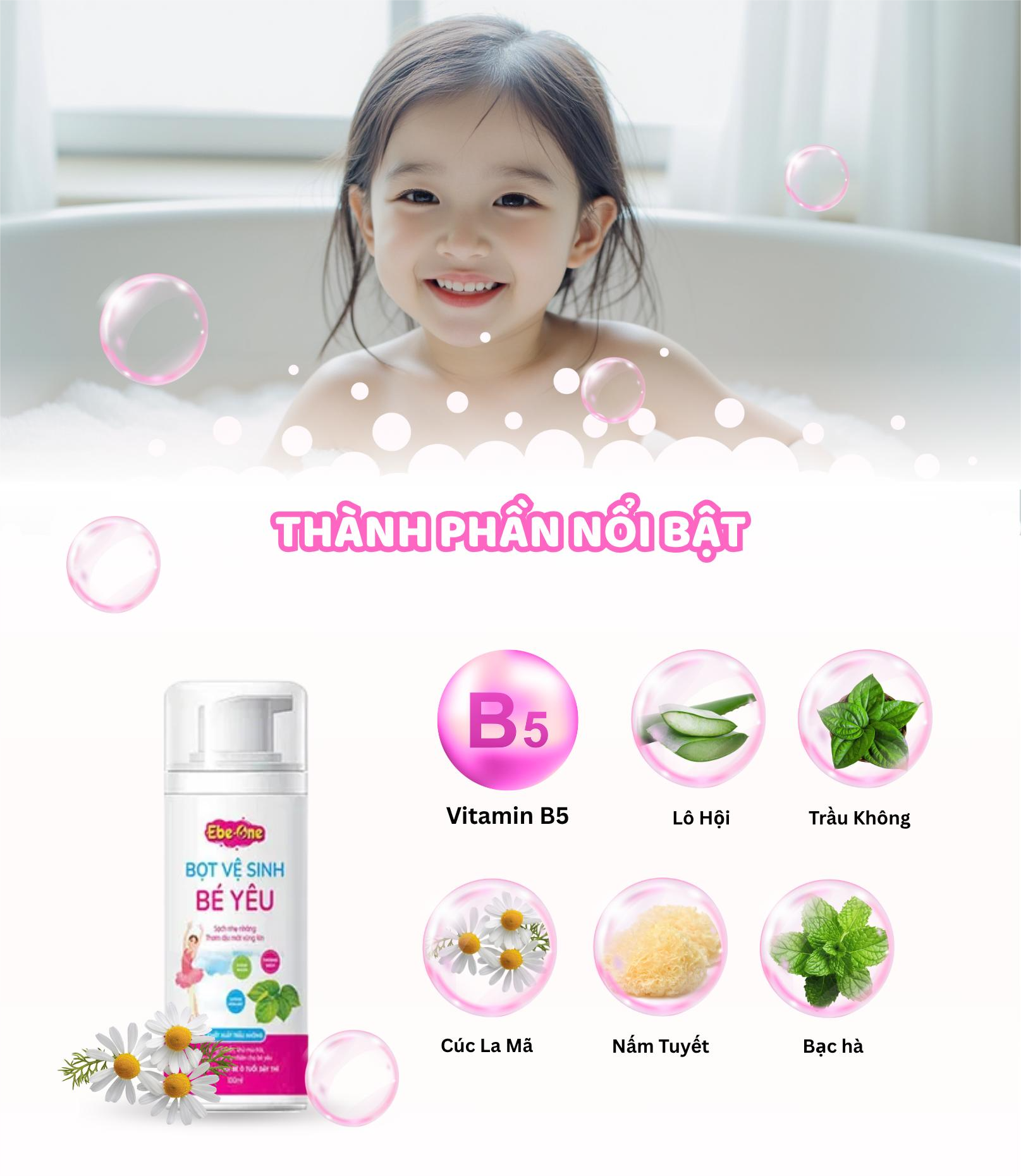 Bọt Vệ Sinh Bé Yêu Ebe-One - Dịu Nhẹ Tự Nhiên, An Toàn Tuyệt Đối