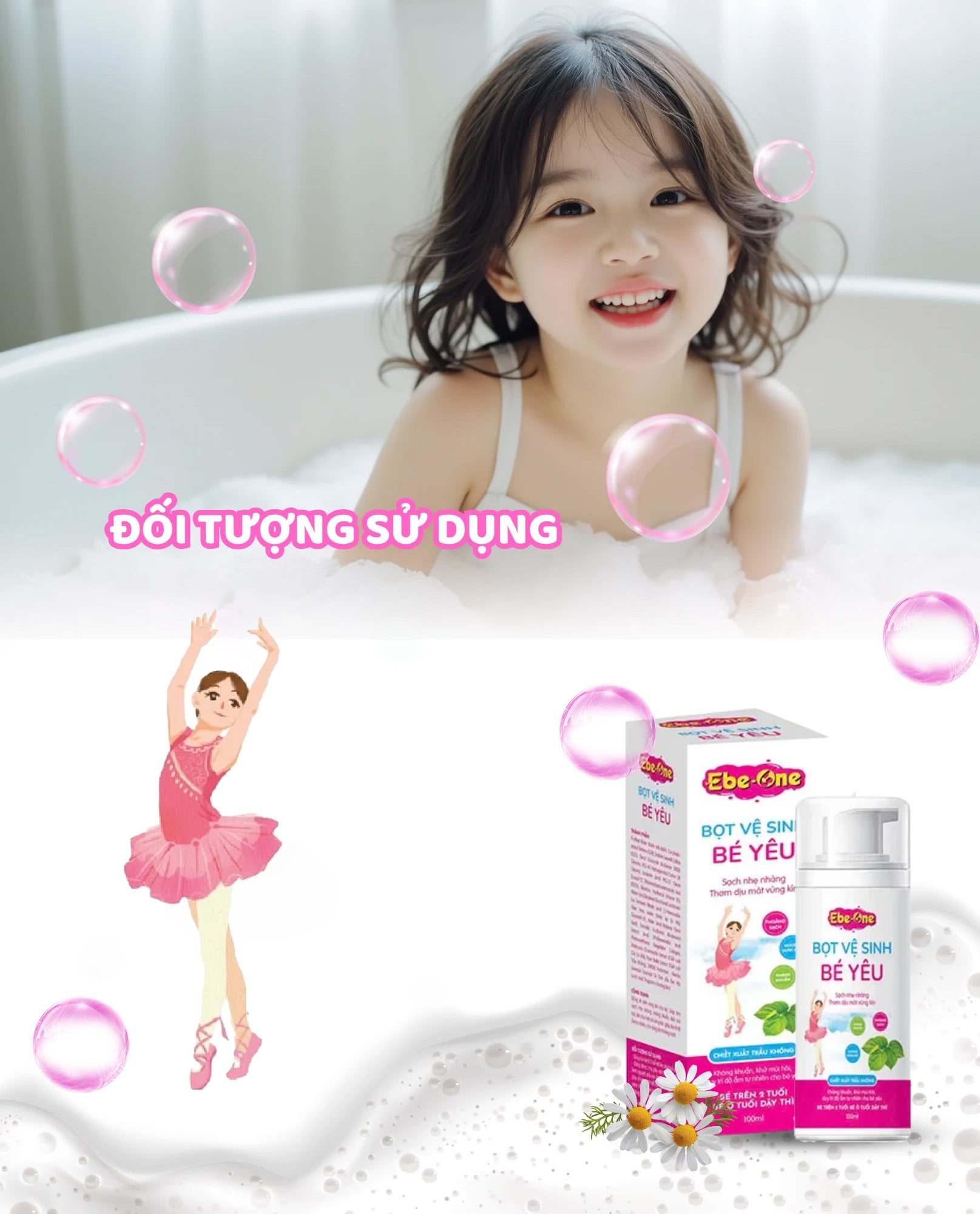 Bọt Vệ Sinh Bé Yêu Ebe-One - Dịu Nhẹ Tự Nhiên, An Toàn Tuyệt Đối