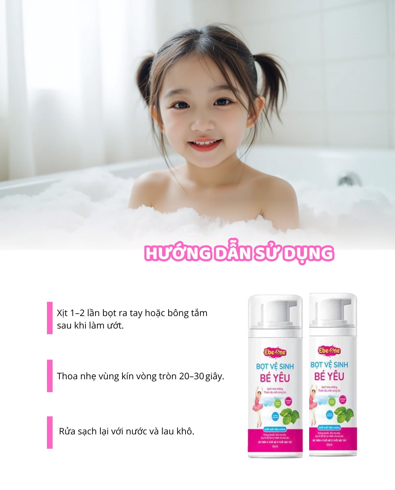 Bọt Vệ Sinh Bé Yêu Ebe-One - Dịu Nhẹ Tự Nhiên, An Toàn Tuyệt Đối