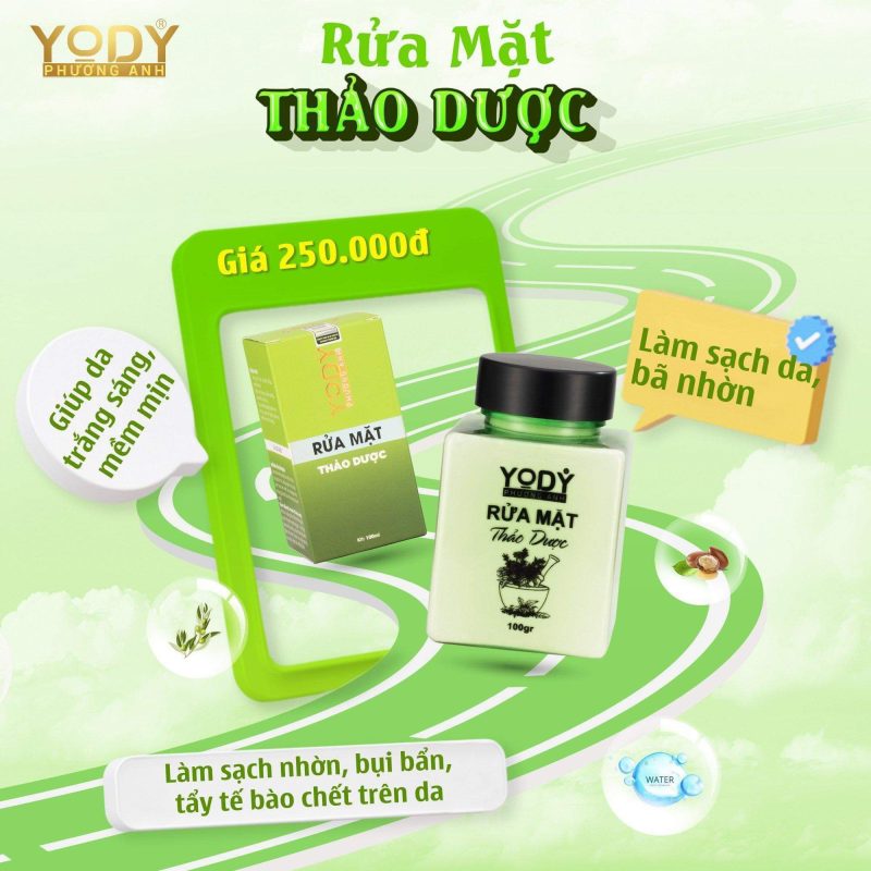 Bột rửa mặt thảo dược Yody White Phương Anh