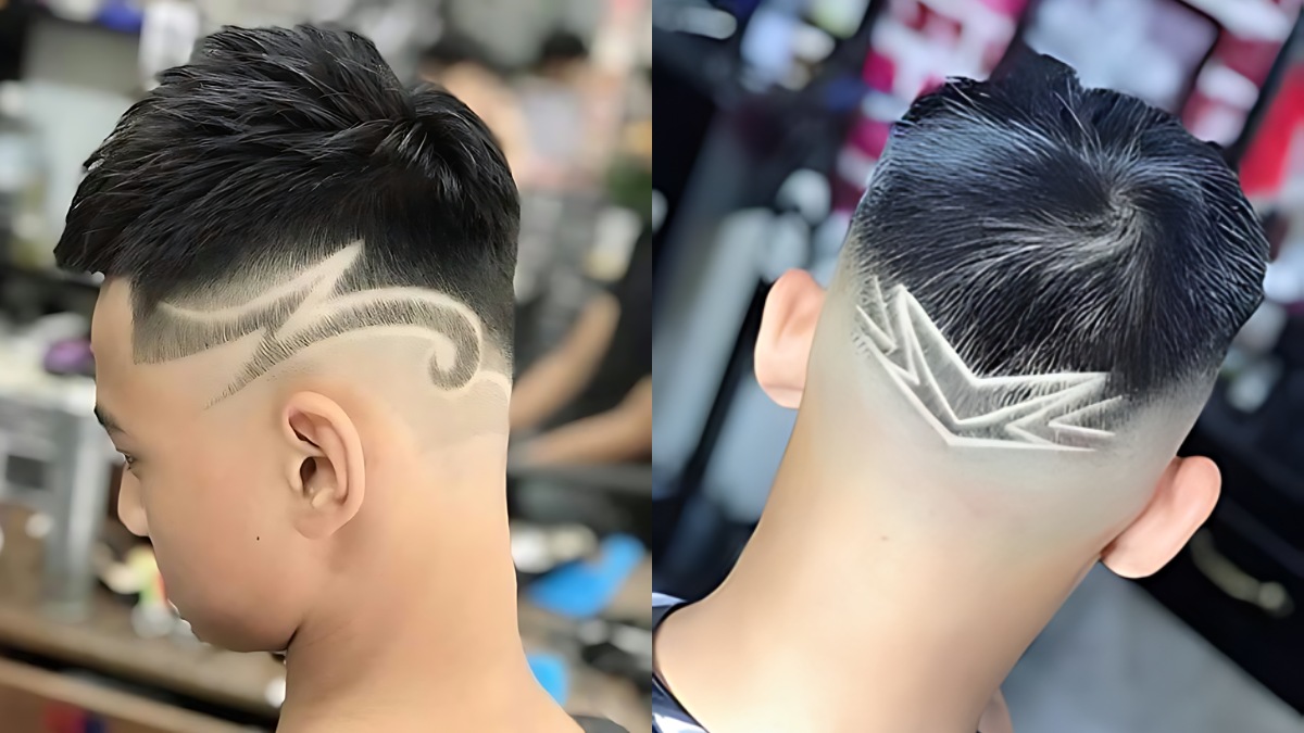 Tóc cho mặt gầy dài nam kiểu tattoo