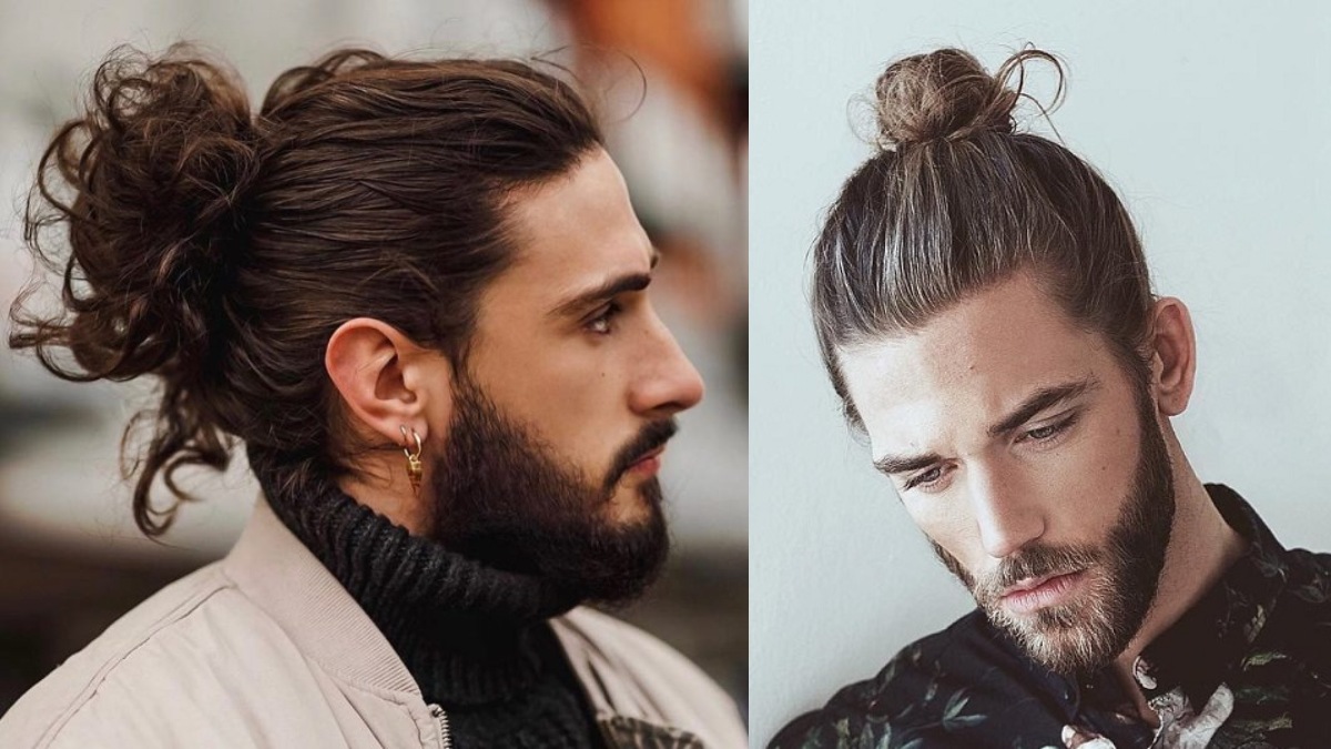 Kiểu tóc nam phù hợp với khuôn mặt dài Man Bun