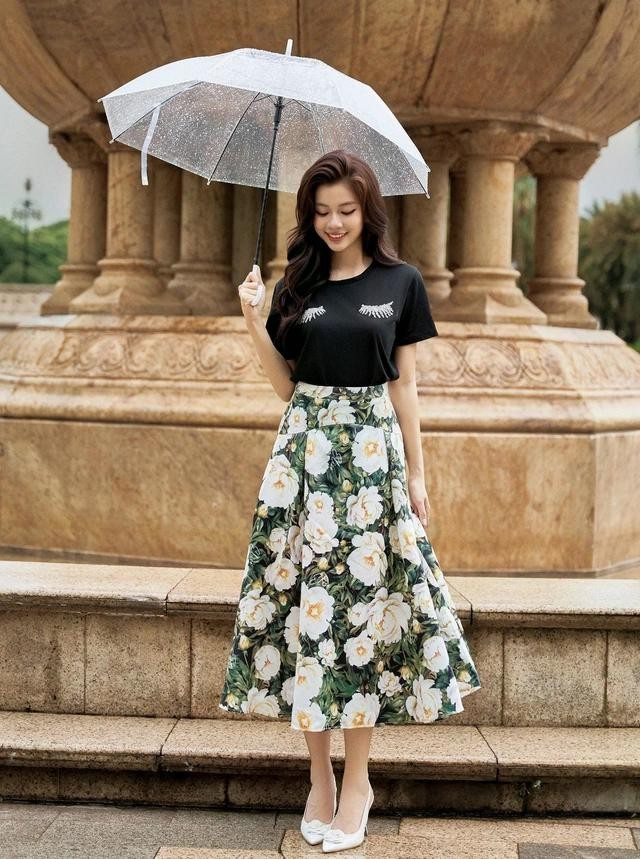 Chân váy xếp ly, chân váy nhún tầng làm mới các bản phối công sở mang họa tiết hoa lá vốn quen thuộc và dễ trở nên đơn điệu. Quý cô hãy mạnh dạn làm mới tủ đồ mùa hè, tận hưởng trải nghiệm mặc đẹp và tỏa sáng qua các thiết kế lấy cảm hứng từ vẻ đẹp của thiên nhiên