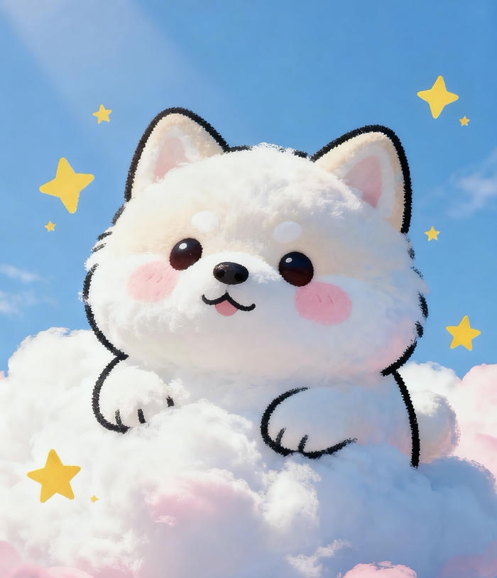 Hình ảnh chibi con chó thư thái