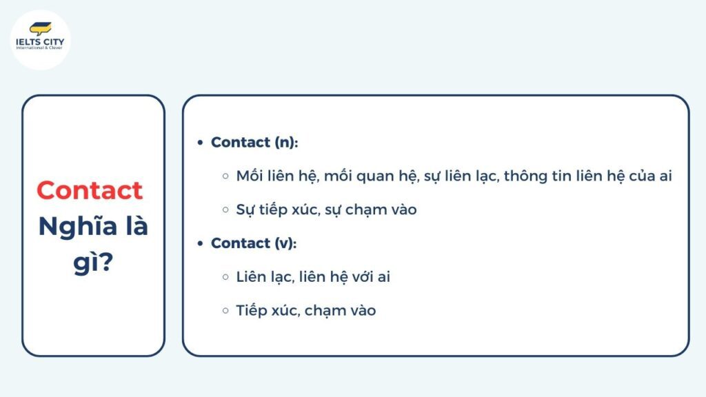 Contact nghĩa là gì?
