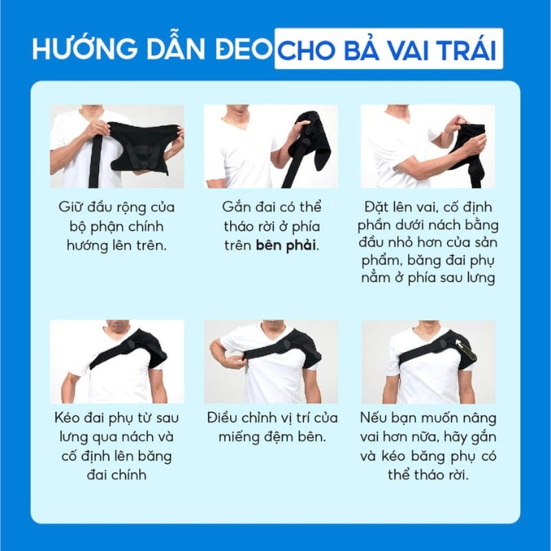 hướng dẫn đeo đai bảo vệ khớp vai Phiten