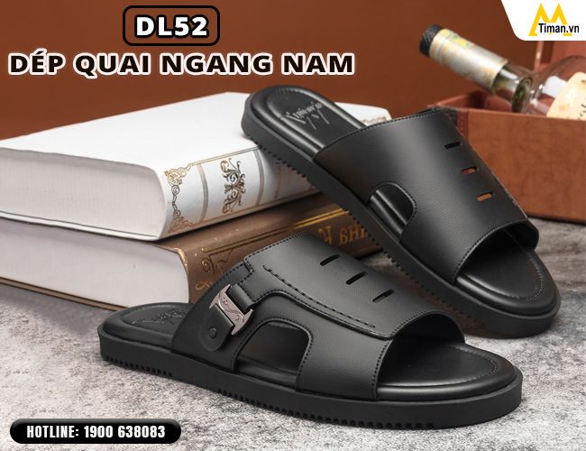 Dép da quai ngang nam DL52 lên chân êm ái