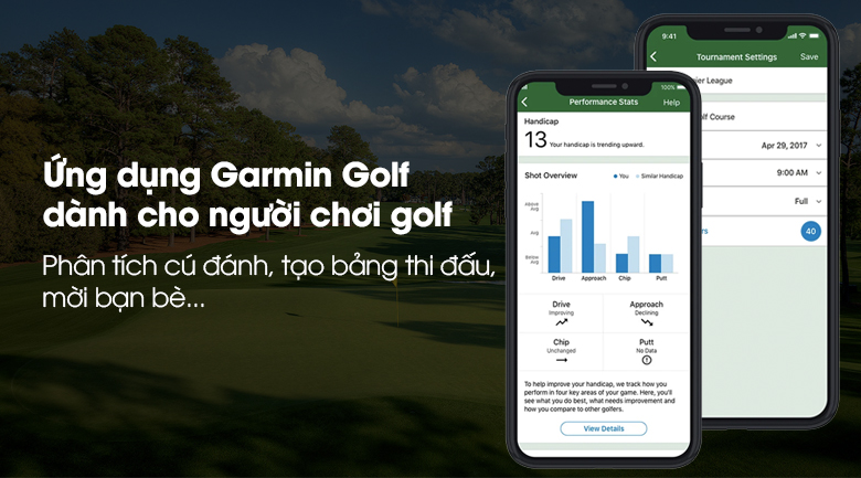 Garmin Approach S62 có ứng dụng Garmin Golf dành cho người chơi golf