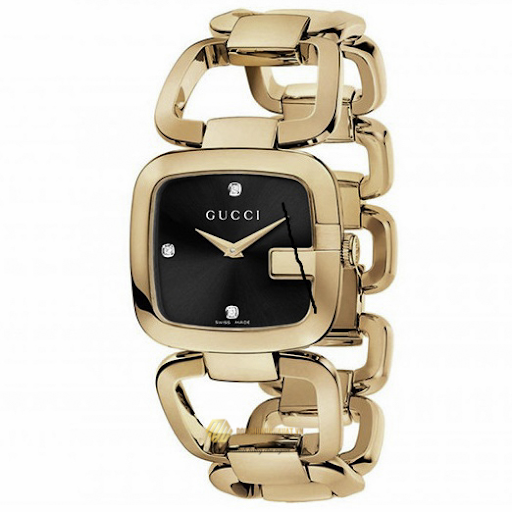 Đồng hồ Gucci YA125409 Black Dial dây kim loại chính hãng