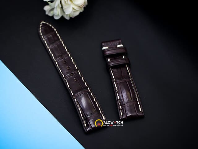 Dây da cá sấu nhập khẩu cho đồng hồ Salvatore Ferragamo Vega - sang trọng, vân tự nhiên