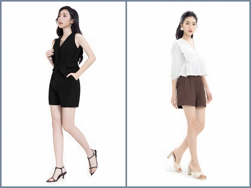 quần short nữ mang giày gì