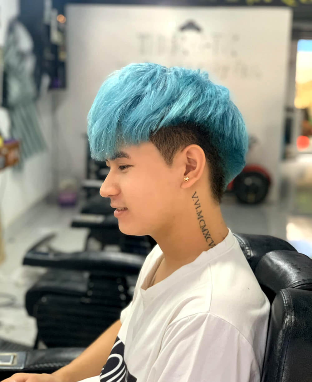 nhuom toc highlight mau xanh duong