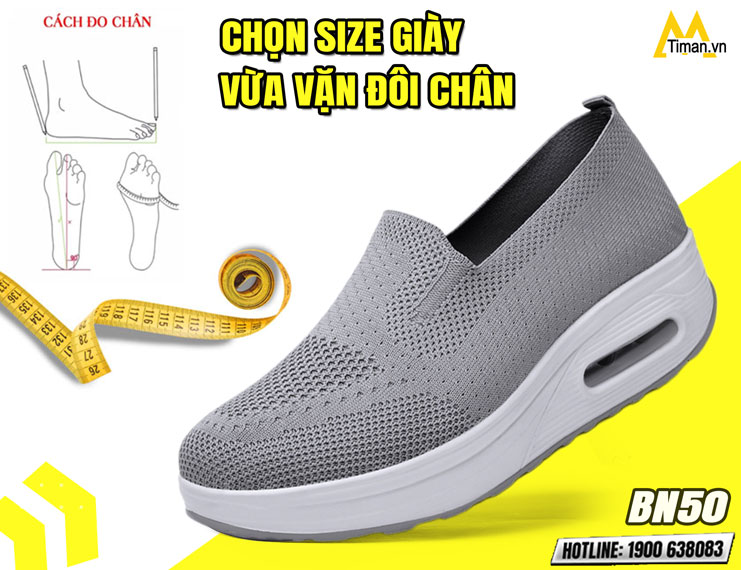 Chọn size giày vải phù hợp đôi chân