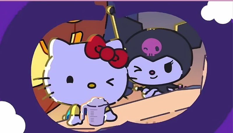Ảnh nền kuromi và hello kitty vui vẻ