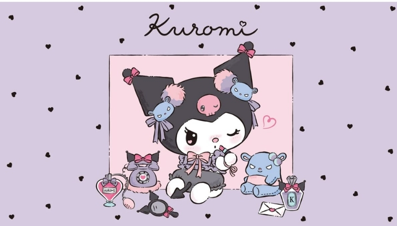 Ảnh nền kuromi màu tím cực cute