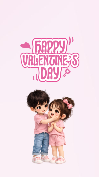 Trọn bộ hình nền cặp đôi dễ thương, ảnh chibi couple lãng mạn được đổi kích thước online, miễn phí
