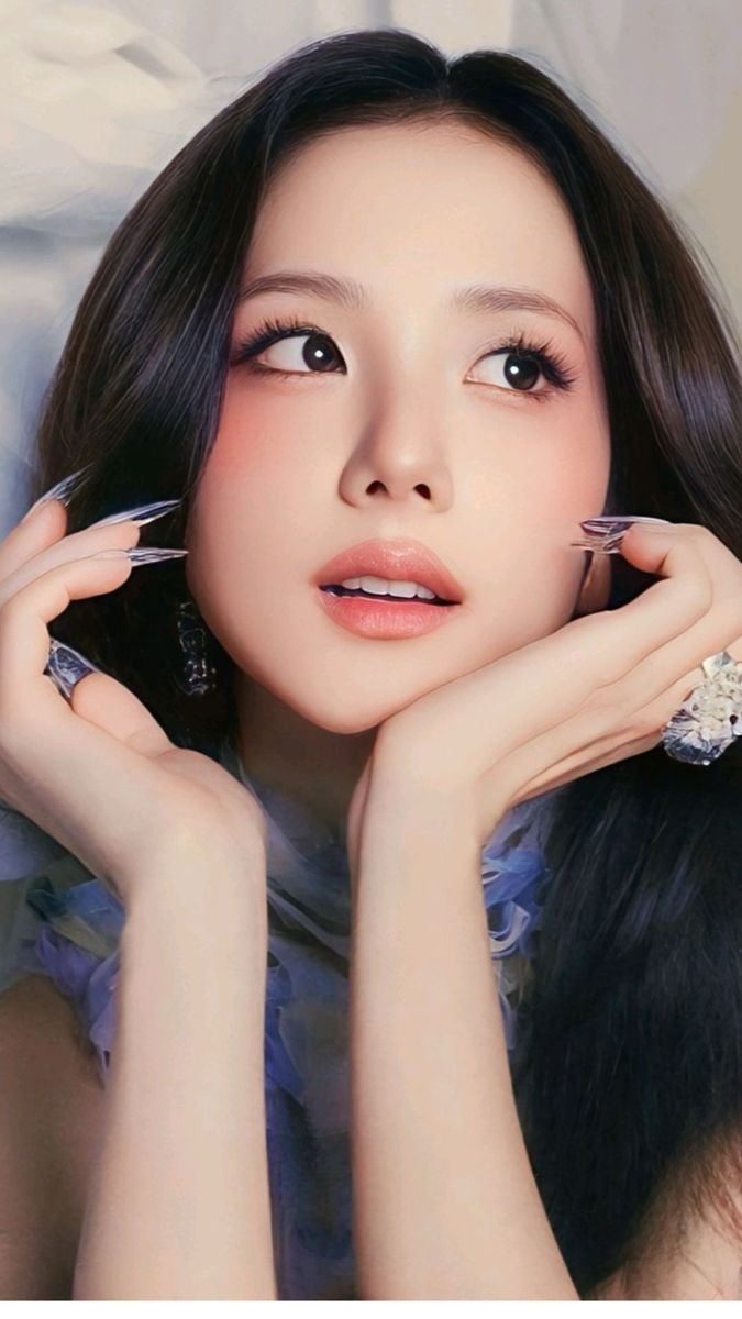 Wallpaper Jisoo phong cách Hàn, tone màu nhẹ nhàng, dễ phối với icon ứng dụng