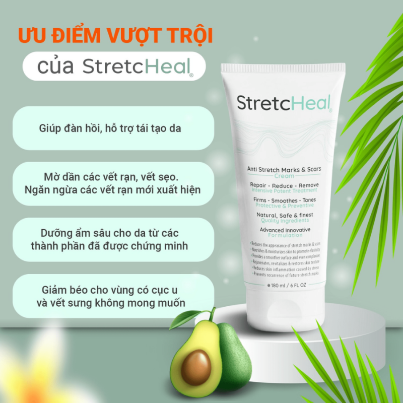 Kem trị rạn da và chống sẹo Stretcheal Anti Stretch Marks & Scars Cream