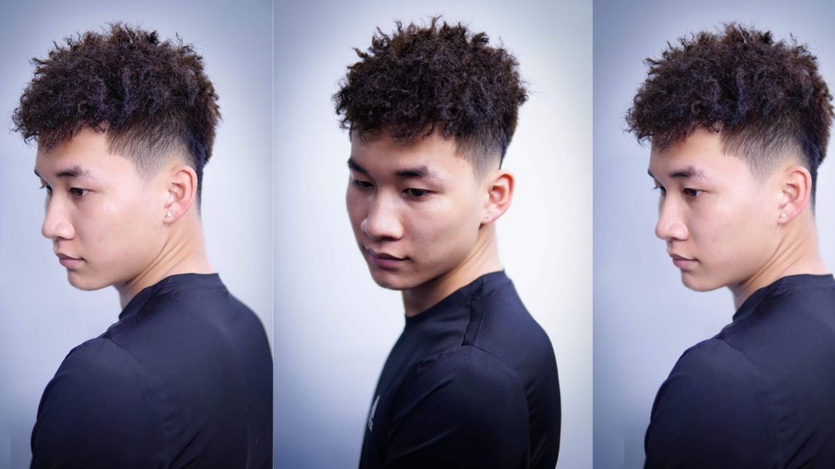 Kiểu tóc Mohican uốn hình con sâu