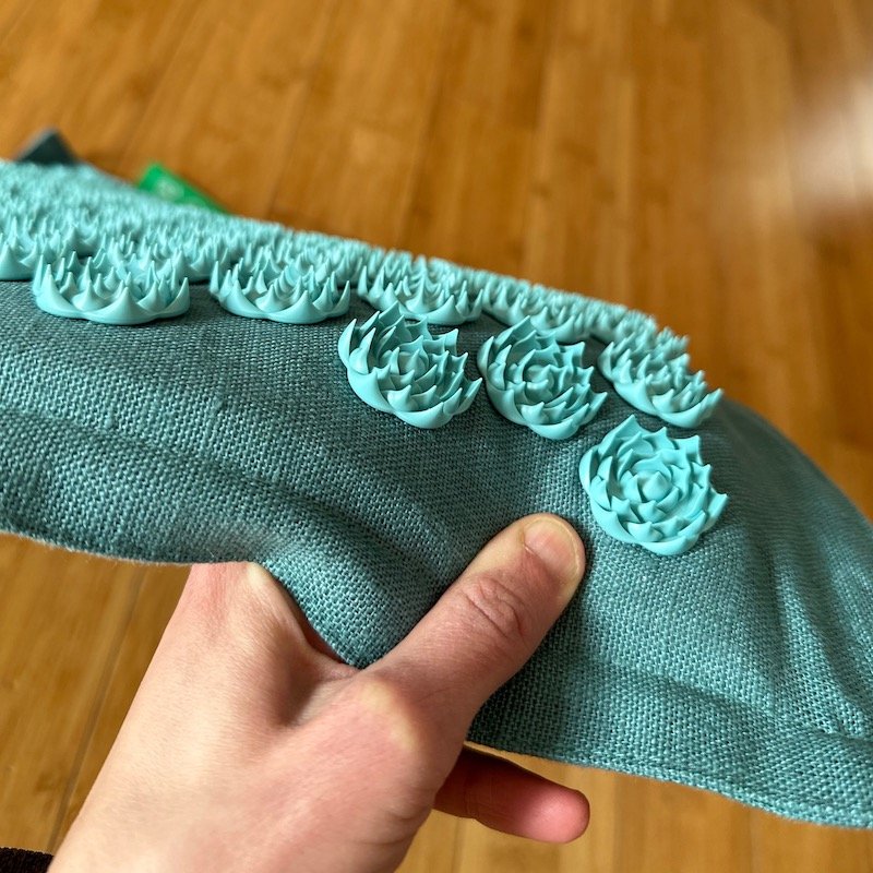 a close up of the acupressure spikes on a Pranamat mat