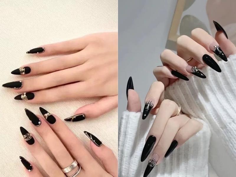 Nail nhọn màu đen
