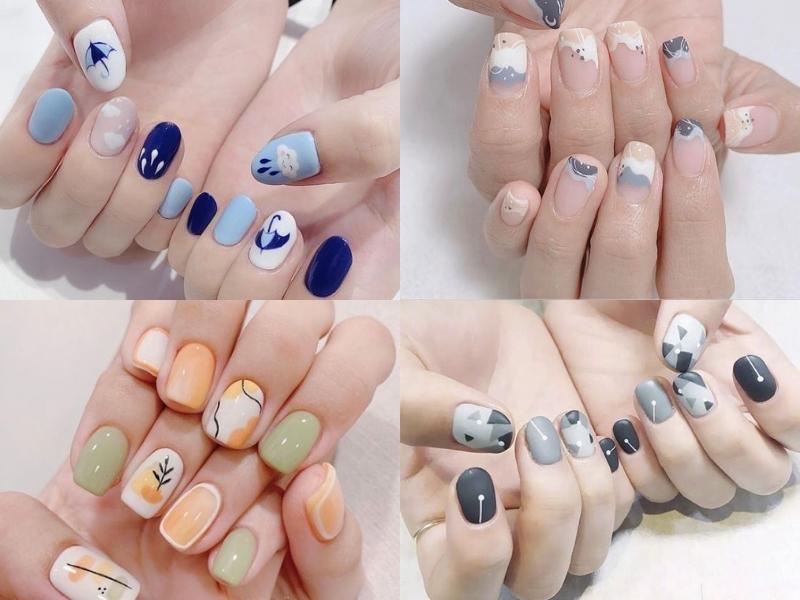 Nail nhiều hoạ tiết mini