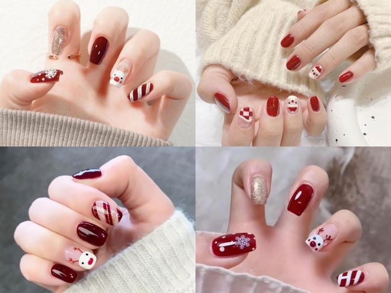 Nail Noel màu đỏ