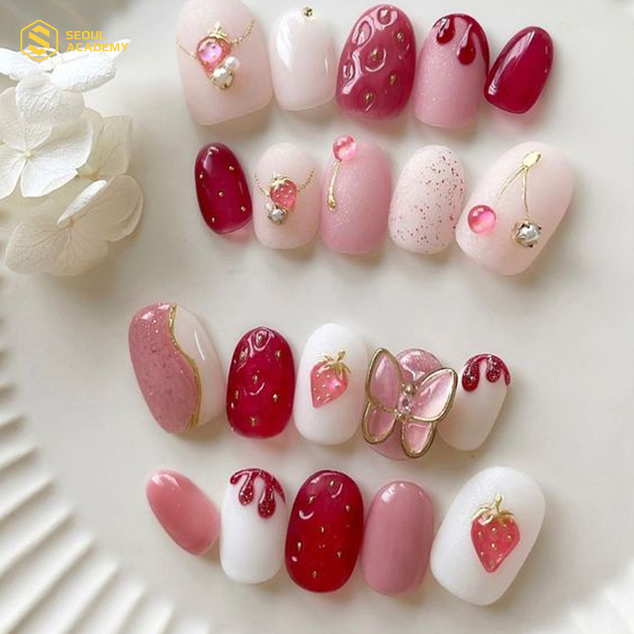 Nail họa tiết heo đơn giản