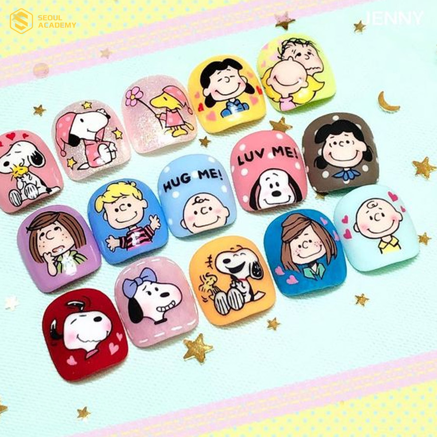 Mẫu nail nhiều màu sắc thích hợp cho bé 5-10 tuổi