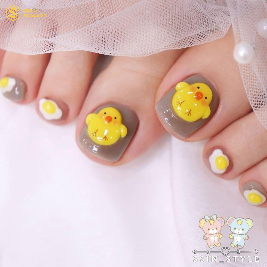 Mẫu Nail cute cho móng ngắn Hello Kitty đáng yêu