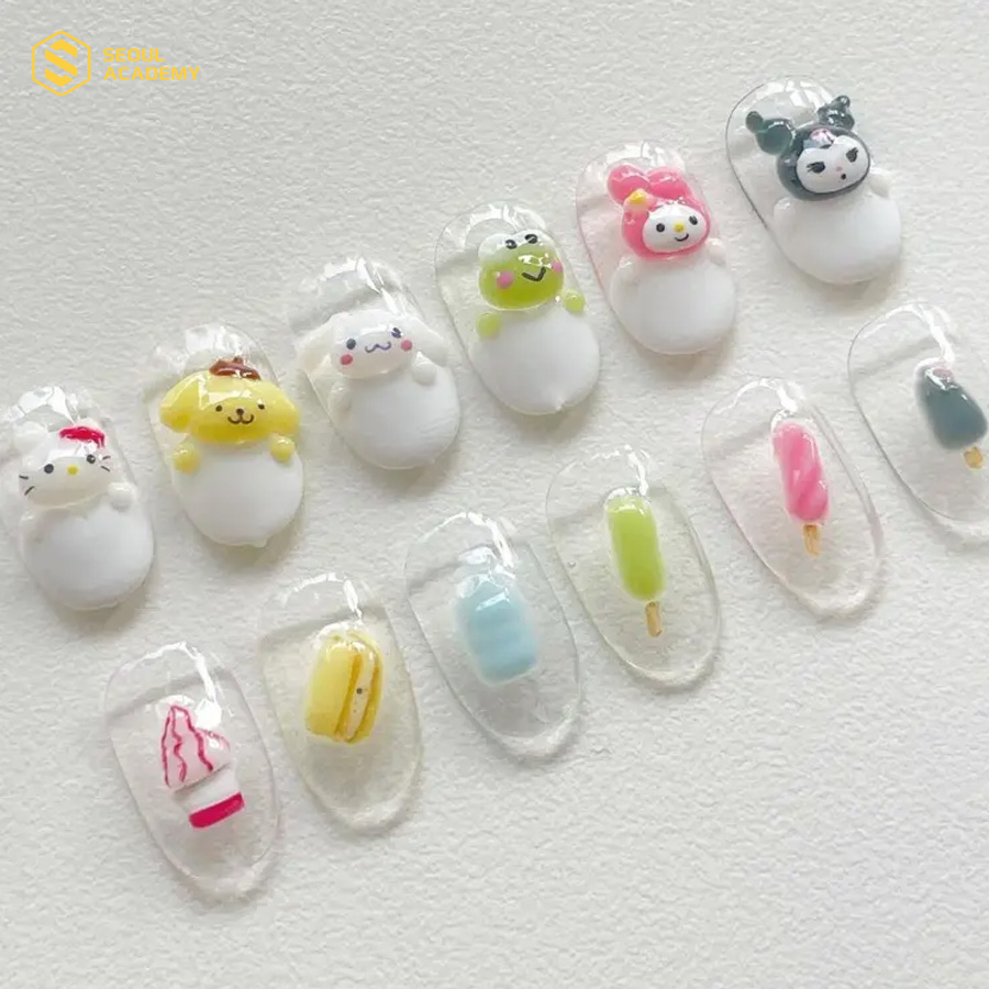 Mẫu nail icon hình thú rất phong phú