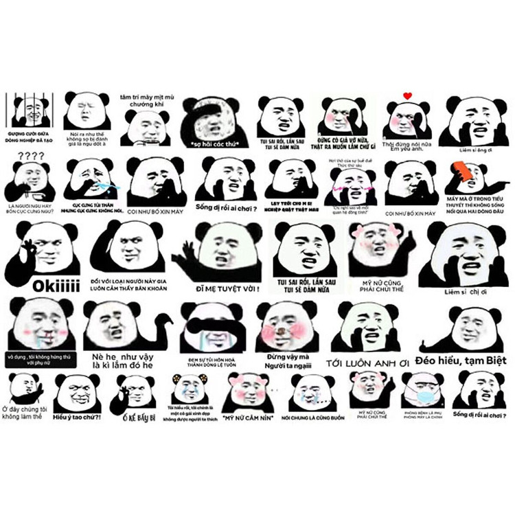 Hàng loạt Meme gấu trúc hài