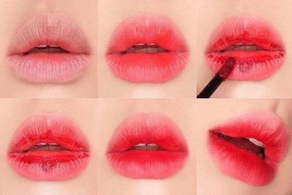 Son đỏ cherry kết hợp với các màu son khác