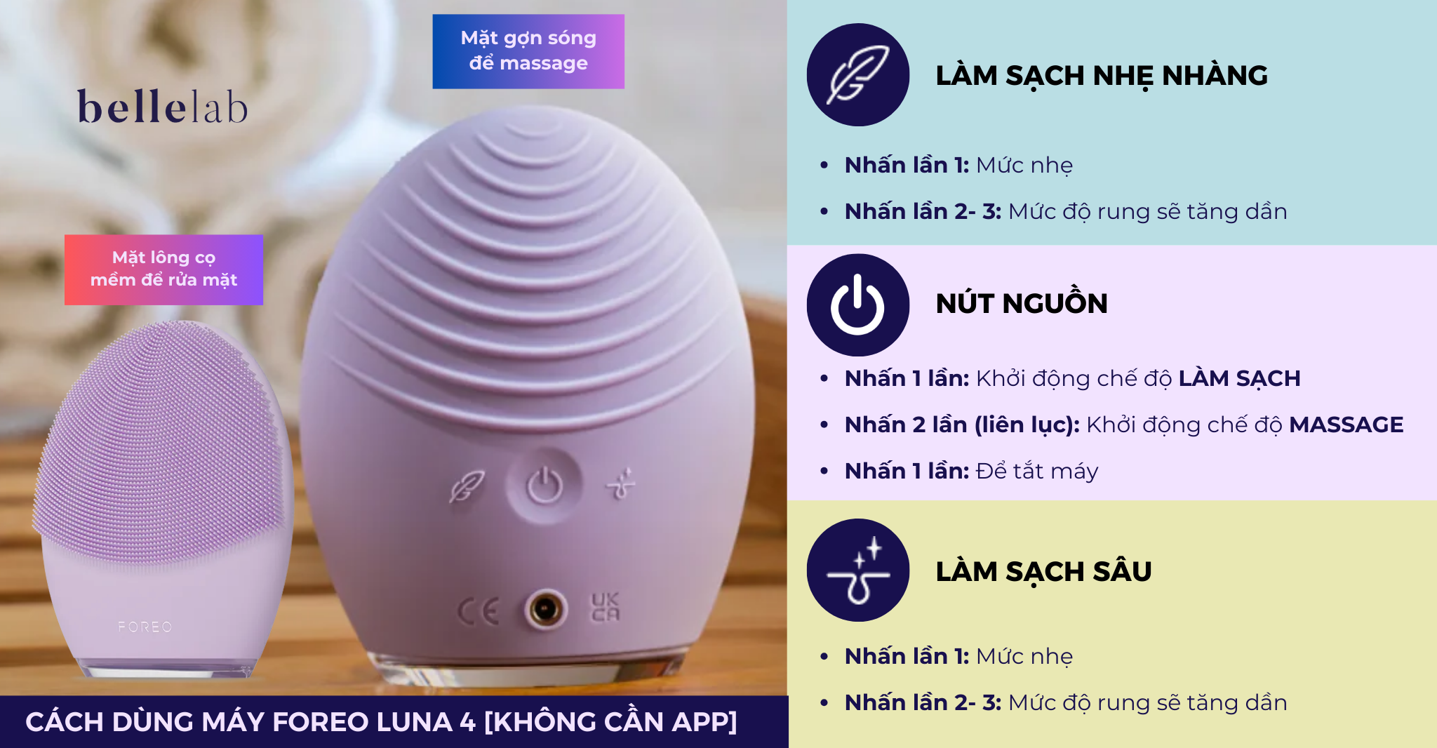 CÁCH DÙNG MÁY FOREO LUNA 4 [KHÔNG CẦN APP]