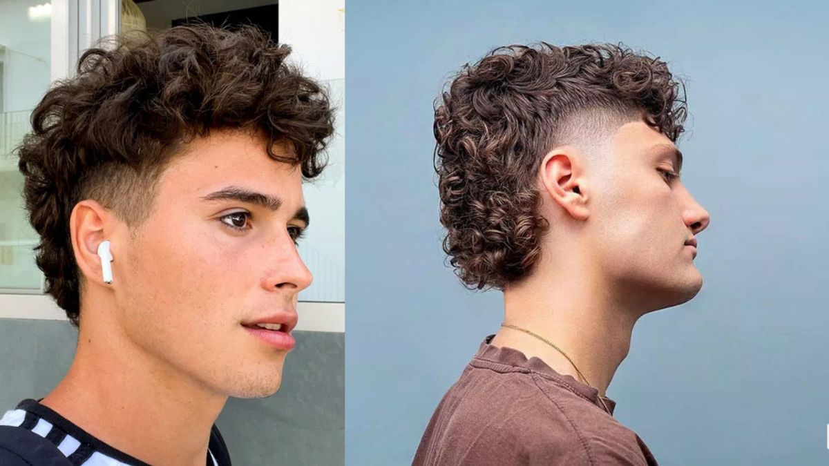 Tóc mullet nam ngắn uốn xù