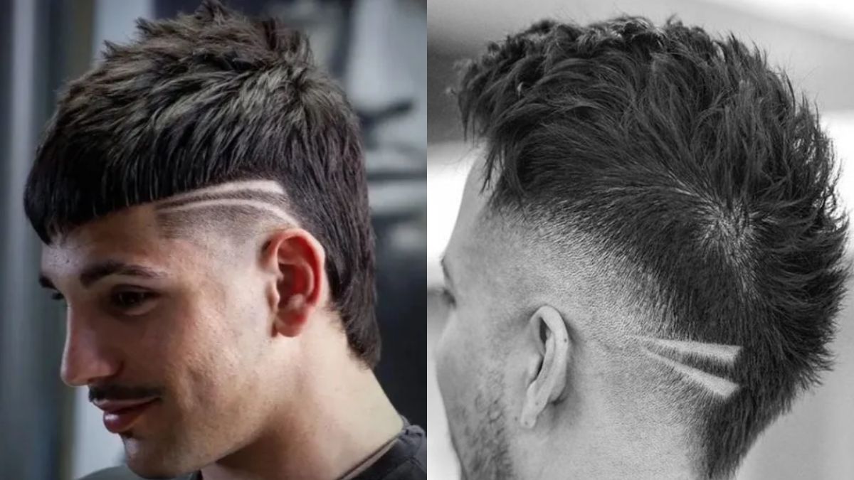 Tóc mullet nam kẻ vạch