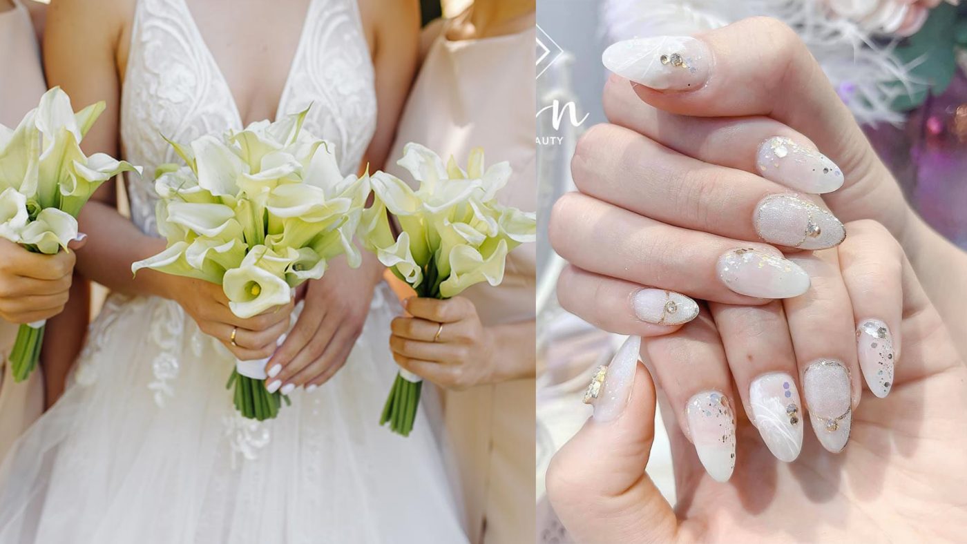 Tổng hợp 16 mẫu vẽ nail móng tay cô dâu đẹp nhất 2023