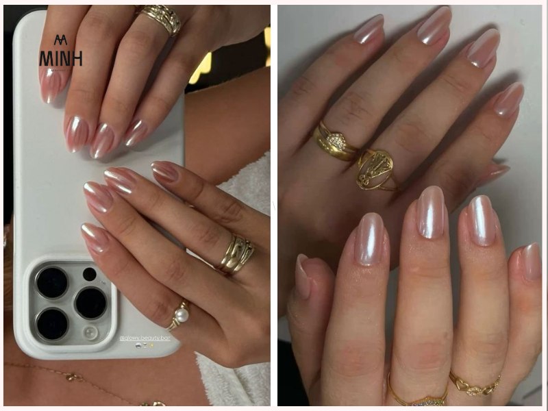 Nail tráng gương ngọc trai