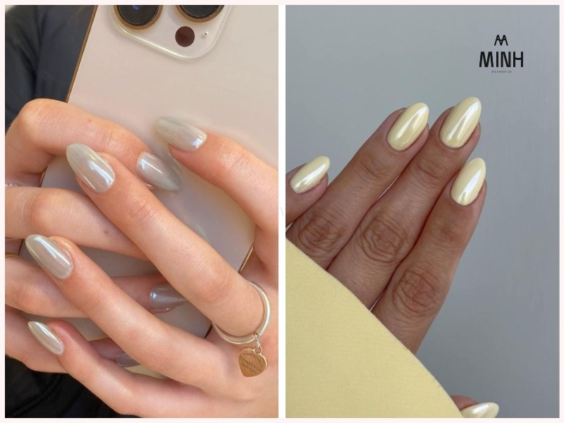 Nail tráng gương ngọc trai