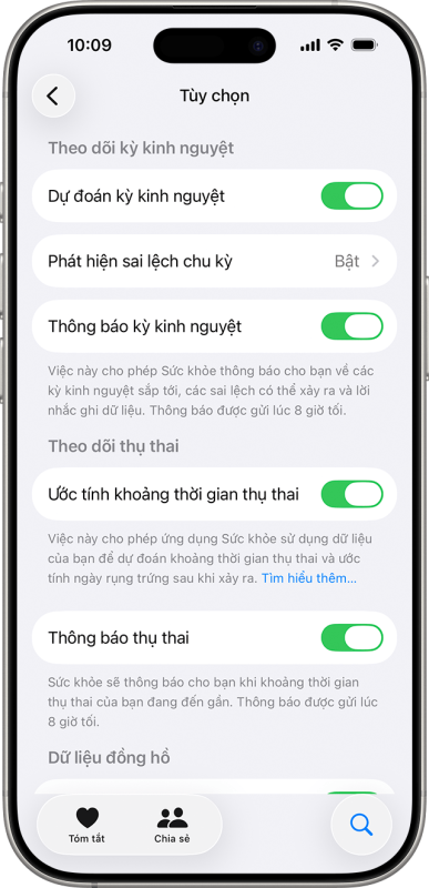 Theo d&otilde;i kỳ kinh nguyệt với ứng dụng Theo d&otilde;i chu kỳ