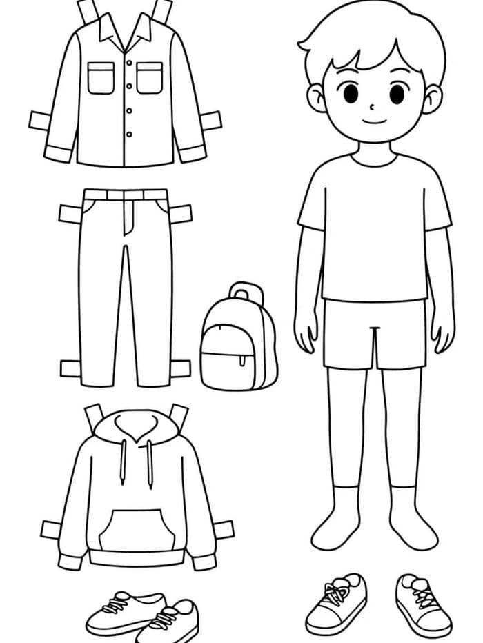 tranh tô búp bê giấy chibi không màu