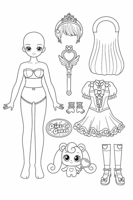 Tổng hợp 345+ tranh tô màu búp bê giấy cute, đáng yêu nhất