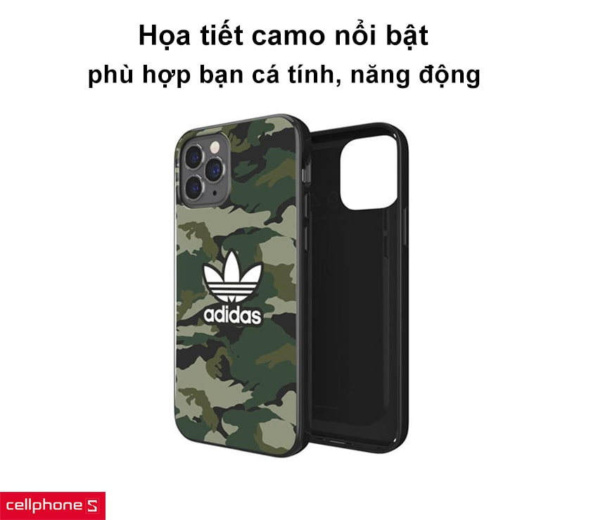 Apple iPhone 12 / 12 Pro ốp lưng Adidas Or Snap Case Graphic AOP FW20 Black/Night Cargo