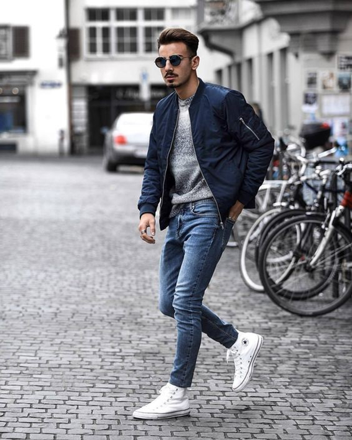 Gợi ý những cách phối đồ với giày Converse cổ cao cho nam