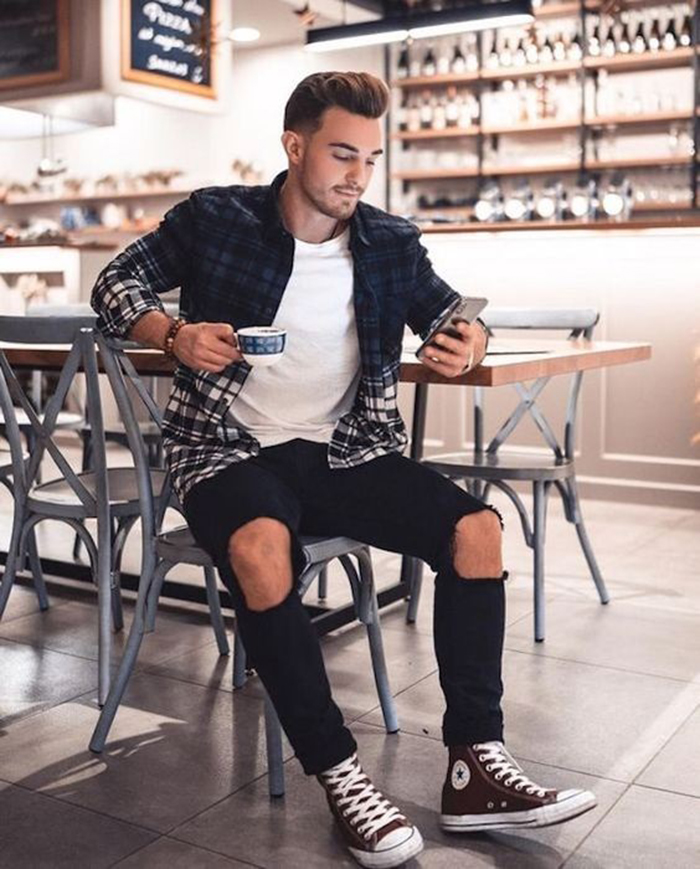Gợi ý những cách phối đồ với giày Converse cổ cao cho nam