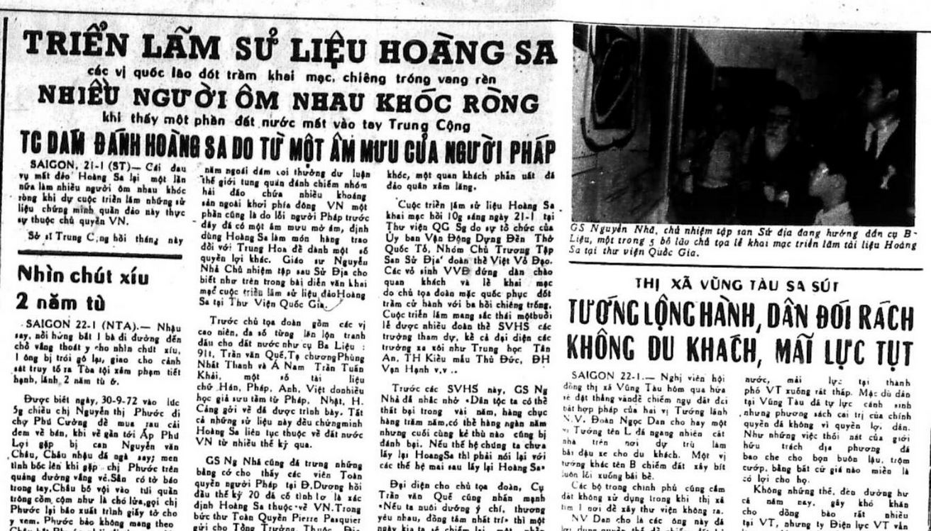 Bài báo trên Sóng Thần ngày 23-1. Nguồn: Kho Sách Xưa.